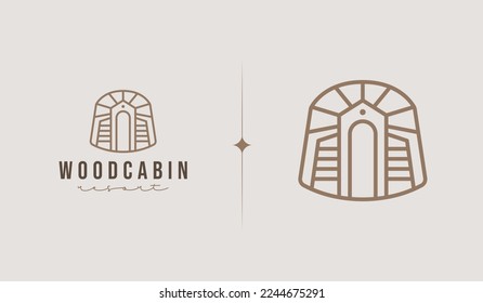 Rustic Retro Vintage Wooden Barn Farm logo Illustration. Universal creative premium symbol. Vector sign icon logo template. Vector illustration