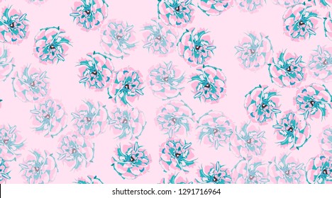 Rustic Roses Pattern, Floral Pastel Watercolor Background. Vintage Flowers, Wedding Invitation Cards. Elegant Roses Pastel Bouquet for Fashion Print. Vector Floral Illustration. Spring Rose in Pastel.