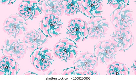 Rustic Roses Pattern, Floral Pastel Watercolor Background. Vintage Flowers, Wedding Invitation Cards. Elegant Roses Pastel Bouquet for Fashion Print. Vector Floral Illustration. Spring Rose in Pastel.