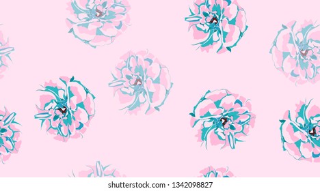 Rustic Roses Pattern, Floral Pastel Watercolor Background. Vintage Flowers, Wedding Invitation Cards. Elegant Roses Pastel Bouquet for Fashion Print. Vector Floral Illustration. Spring Rose in Pastel.