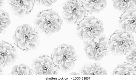 Rustic Roses Pattern, Floral Watercolor Background. Vintage Flowers, Wedding Decoration, Invitation Cards. Elegant Roses Bouquet for Fashion Print. Vector Floral Illustration. Hand Drawn Spring Roses.