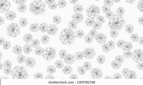Rustic Roses Pattern, Floral Watercolor Background. Vintage Flowers, Wedding Decoration, Invitation Cards. Elegant Roses Bouquet for Fashion Print. Vector Floral Illustration. Hand Drawn Spring Roses.