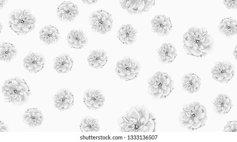 Rustic Roses Pattern, Floral Watercolor Background. Vintage Flowers, Wedding Decoration, Invitation Cards. Elegant Roses Bouquet for Fashion Print. Vector Floral Illustration. Hand Drawn Spring Roses.