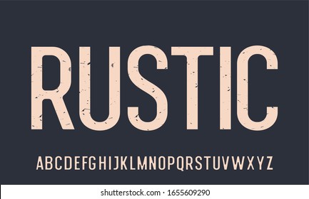 Rustic Rugged Condensed Font  Typeset Vector