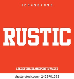rustic rugged condensed font typeset vector