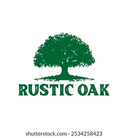 rustikales schattiges Baum Logo Design