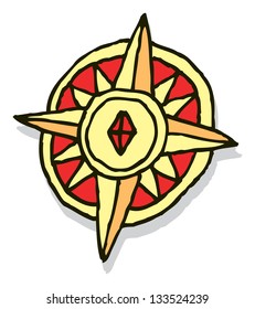 Rustic sketchy compass rose