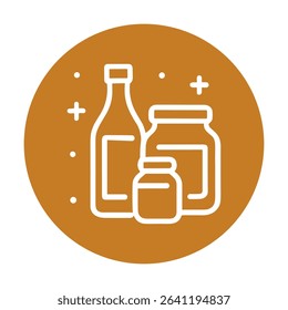 Rustic spice containers icon. Icon symbol illustration