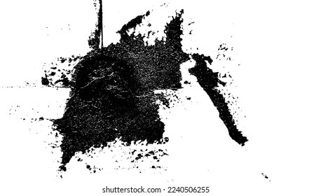 Rustic splash vector texture. Abstract background. Weathered surface and shape. Dirty and damaged backdrop. Vector graphic illustration with transparent white. EPS10.