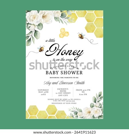 Rustic Sunflowers Sweet Honey Bee Baby Shower Invitation