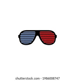 Rustic Sunglasses Shape USA Flag Independence Day USA, Good for T-Shirts, Happy July 4th, Eye Wear