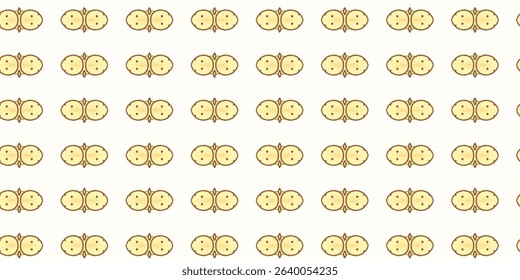 A rustic, symmetrical pattern of citrus slices with brown outlines on a light cream background.