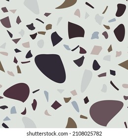 Rustic terrazzo flooring vector seamless for banner design.  Graphic modern pattern.  Vector illustration. 