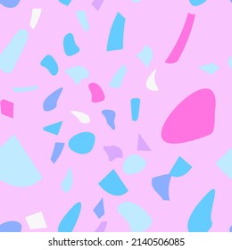 Rustic terrazzo flooring vector seamless for banner design.  Graphic modern pattern.  Vector illustration. 