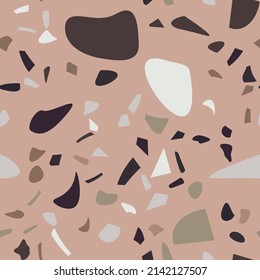 Rustic terrazzo flooring vector seamless for banner design.  Graphic modern pattern.  Vector illustration. 