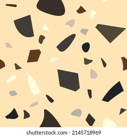 Rustic terrazzo flooring vector seamless for banner design.  Graphic modern pattern.  Vector illustration. 