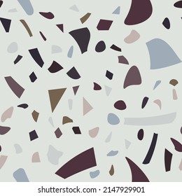 Rustic terrazzo flooring vector seamless for banner design.  Graphic modern pattern.  Vector illustration. 