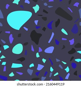 Rustic terrazzo flooring vector seamless for banner design.  Graphic modern pattern.  Vector illustration. 