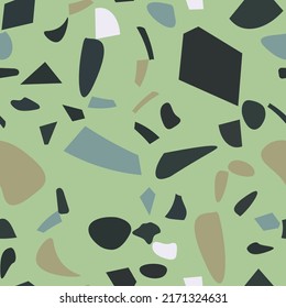 Rustic terrazzo flooring vector seamless for banner design.  Graphic modern pattern.  Vector illustration. 