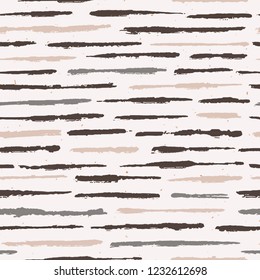 Rustic Texture Grunge Stripes Seamless Vector Pattern. Winter White Textured Lines Background Illustration for Trendy Home Decor, Fashion Prints, Wallpaper, Textiles. Natural Ecru Beige Brown Speckled