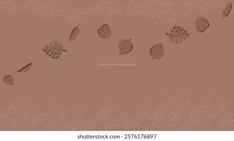 Rustic Textured Background with Minimalist Brown Leaves in Mocha Mousse Tone for Nature-Themed Design Projects and Branding