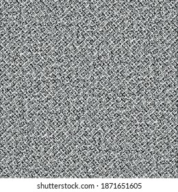 Rustic tweed blanket texture. Coarse motley fabric with crossed seams.