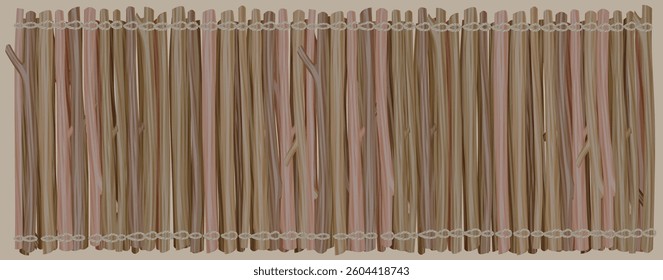 Rustic Twig Fence Banner with Handcrafted Design