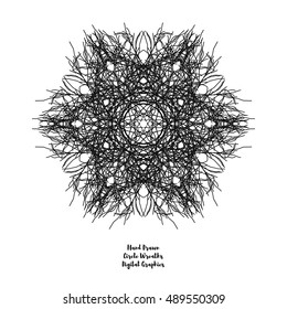 Rustic unusual stress patterns of a mandala in a linear fashion. Vector illustration