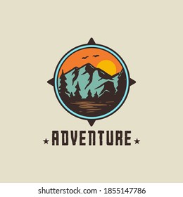 Rustic vintage adventure logo design template