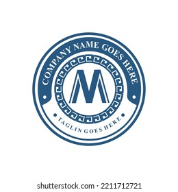 Rustic vintage Justice for attorney logo design. letter m