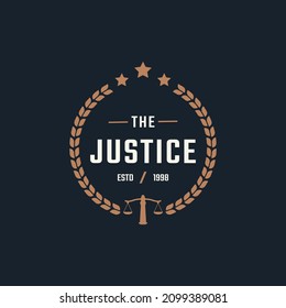 Rustic Vintage Retro Label Badge Emblem Justice Scale Stamp for Attorney Logo Design Inspiration