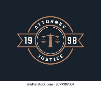 Etiqueta retro rústica vintage Emblem Justicia Escala de marca para inspiración de diseño de logo