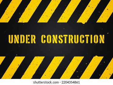 Rustic Warning Sign Text Under Construction Stock Vector (Royalty Free ...