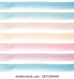 Rustic Watercolor Brush Stripes Background.