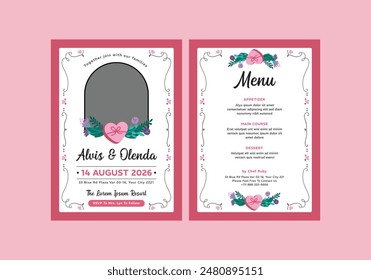 Rustic Wedding Cartoon Invitation Card