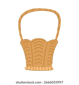 rustic wicker basket cartoon. picnic laundry, seagrass bamboo, organizer ecofriendly rustic wicker basket sign. isolated symbol vector illustration