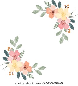 Rustic Wildflower Wedding Bouquet Illustration