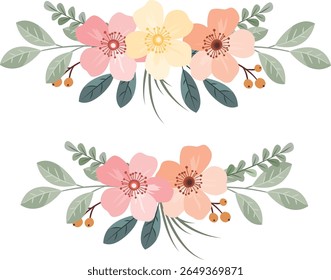 Rustic Wildflower Wedding Bouquet Illustration