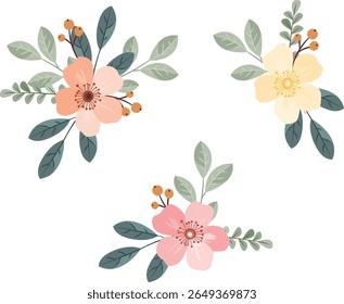 Rustic Wildflower Wedding Bouquet Illustration