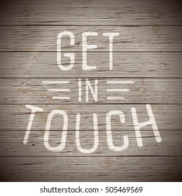 Rustic wood background with hand drawn lettering slogan for retail. Vector illustration.