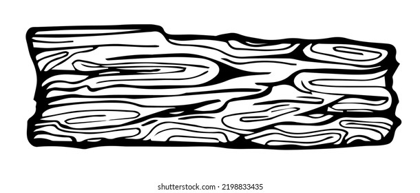 Rustic wooden board in sketch style.