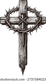 Cruz madera rústica con