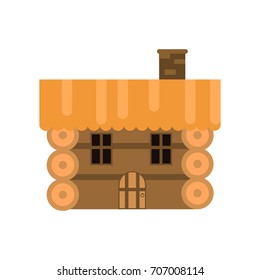 Rustic wooden log cabin vector Illustration