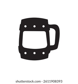 Rustic wooden mug silhouette in vector style