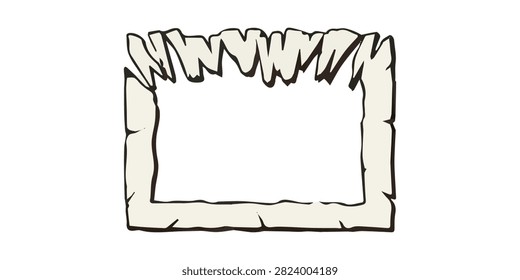 Rustic wooden photo frame with a jagged, natural edge ideal for wall display and artistic framing.