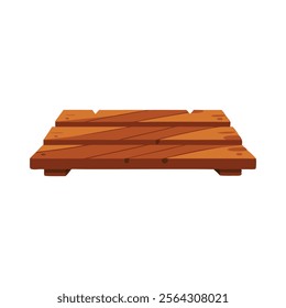
Rustic wooden planks isolated flat vector illustration on white background