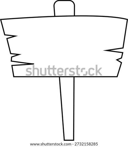 Rustic Wooden Sign Outline Element