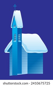rustic wooden simple church vector illustration