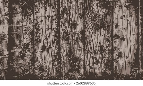 A rustic wooden texture with a weathered and distressed look, featuring cracks, knots, and peeling details, perfect for vintage and grunge-style designs.