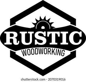 rustic woodworking logo vector illustration